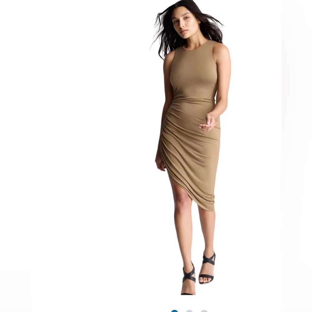 Kenneth Cole Asymmetrical Tan Dress
